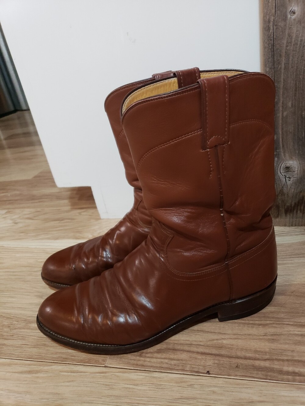 Vintage Justin Roper Boots Men Size 10D Excellent Condition Brown